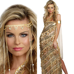 NEW Greek Goddess Queen Shimmer Rhinestone COSTUME